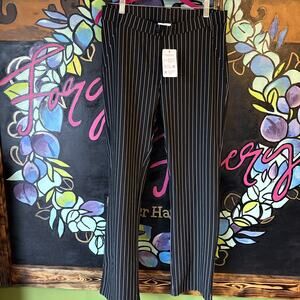 Yogipace Striped Straight Leg Pants, Large, Black